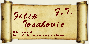 Filip Tošaković vizit kartica